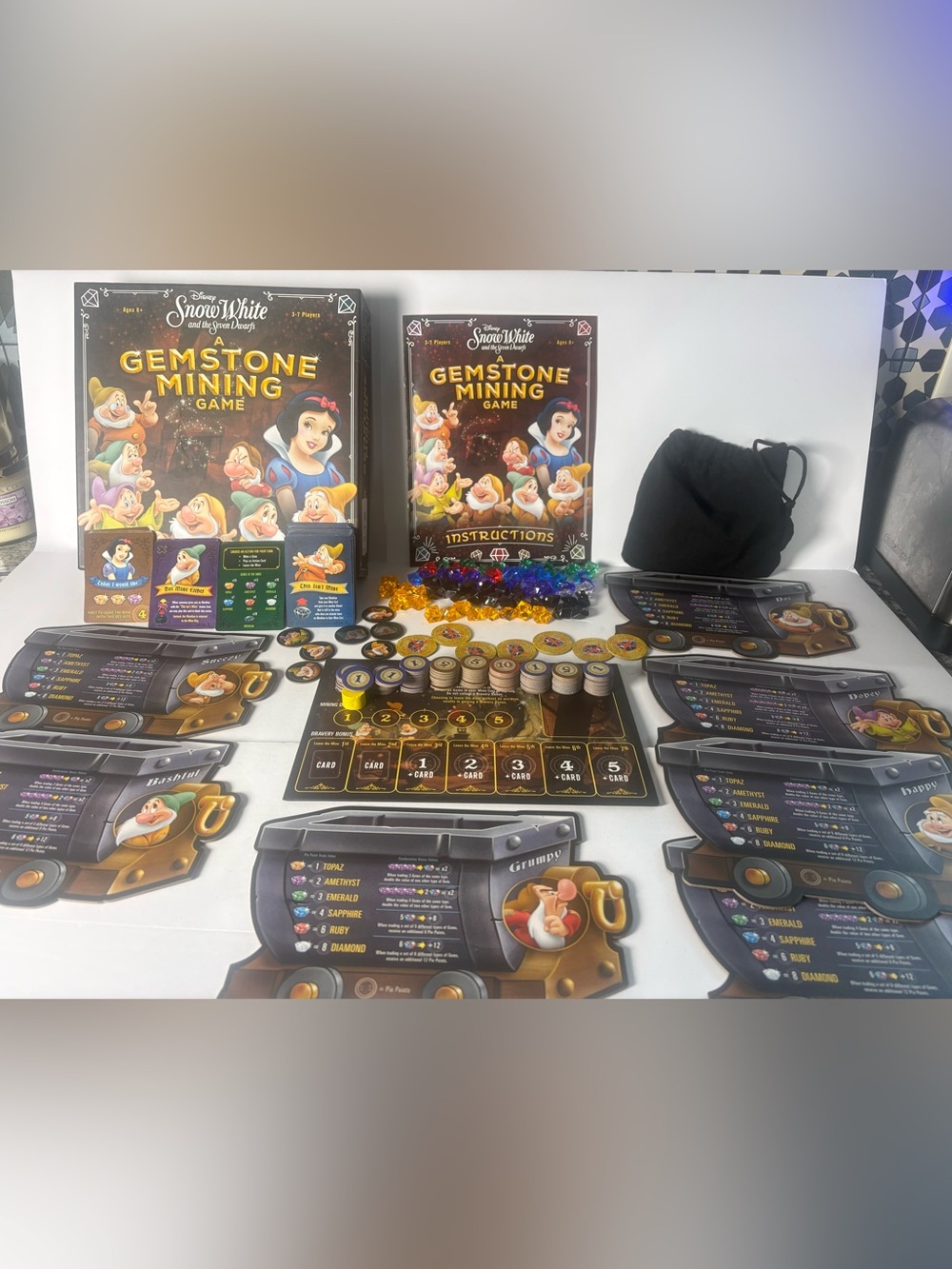 Disney Gemstone Mining Game with Multicolored Gem Tokens - complete - Picture 1 of 16